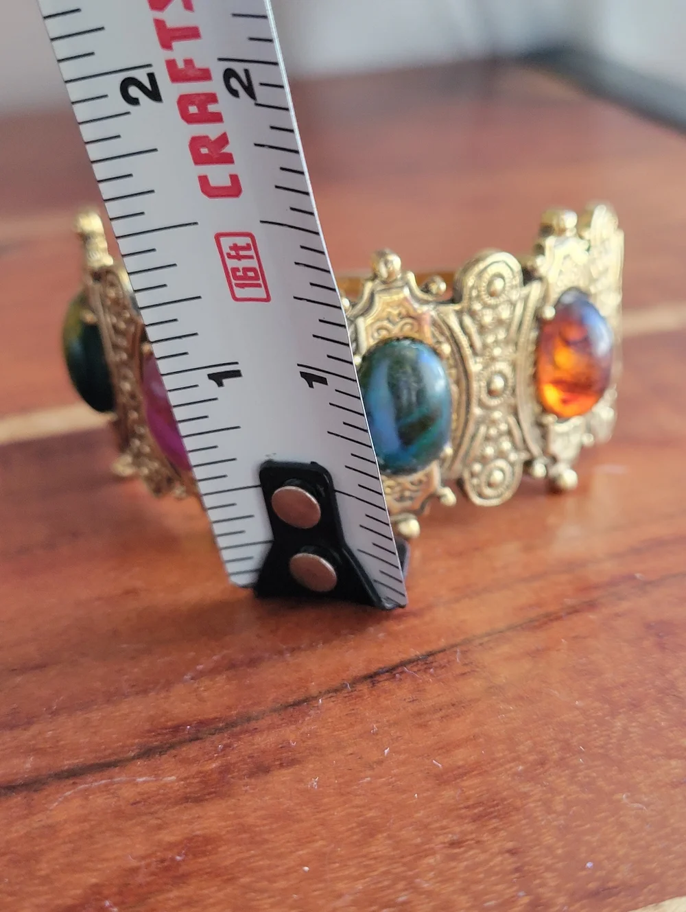 Vintage Style Gold Tone Cabochon Stones Hair Clip Metal Victorian Look - Picture 9 of 9